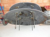 Doppeldach von unten (mit einigen Roststellen)