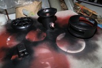 an den restlichen Teilen trocknet der Lack